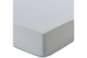 URBANARA Spannbettlaken Perpignan – 160cm x 200cm x 28cm, Hellgrau, 100% gekämmte Baumwolle – Bettlaken, Baumwoll-Laken, Perkal-Bettlaken, Betttuch, Haustuch