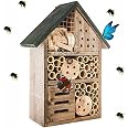 Relaxdays Hôtel à Insectes Sur Pied Nature XXL - Abri Abeilles, Papillons Et Coccinelles 79 X 49 X 12 Cm
