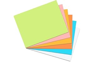 Agoer 6 bardzo dużych samoprzylepnych notatek, 203 x 152 mm, 6 kolorów, do tablic białych, listy kontrolnej, kart moderacji (50 arkuszy w ramce)