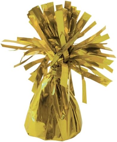 6 x Helium Balloon Weights *13 Colours available* Baby Blue Black Pink Gold Green Iridiscent Orange Purple Red Silver for Wedding / Birthday / Anniversary / Baby / Christening (Gold)