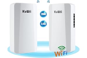 Accesso Point Esterno，KuWFi CPE Outdoor Wireless Bridge Wireless Access Point 14DBi Antenna Con Porta Gigabit RJ45 IP65 Impermeabile Supporto POE Per Videosorveglianza e Trasmissione Dati