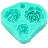 Color Como imagen 4 Tamaño Rosa Flor de silicona del molde de la torta Decoración Fondant Fimo Sugarcraft