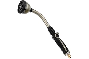 RESTMO Watering Lance Heavy Duty, Metal Spray Lance 10 Spray Patterns, 42cm Long Garden & Lawn Sprayer Gun with Thumb Flow Control, Perfect Hose Wand to Water Hanging Baskets and Shrubs