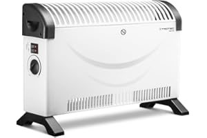 TROTEC TCH 19 E – Chauffage d’appoint électrique 2000 W, 3 niveaux, thermostat réglable, fonction anti-gel, radiateur rapide et silencieux