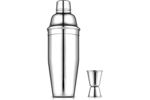 Vegena Cocktailshaker Set, Premium Bar Cocktailset Kit mit Messbecher, 750ML Professioneller Edelstahl Cocktail Shaker Martinishaker Schüttelbecher + Mixer mit Sieb