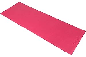 TREXO Tapis de gymnastique de 3 mm d'épaisseur en noir, dimensions 173 x 61 cm, tapis de fitness avec surface antidérapante en PVC, n'absorbe pas la transpiration ni la saleté, très léger, excellent