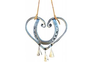 FACULX Lucky Love Hufeisen Windspiel, 3D Retro Doppelseitiges Kupfer Windspiel, Liebe Windspiel Garten Fenster Dekorationen, geeignet für Valentinstag Geschenke, bringen Sie viel Glück zur Liebe