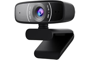 ‎ASUS ASUS Webcam C3 Full HD USB-Kamera (1080p-Auflösung, 30 FPS, Beamforming-Mikrofon, 360° Drehmechanismus, kompatibel mit Skype, Teams und Zoom)