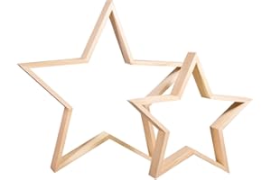 Rayher 62829000 Kit cadres en bois Etoile, FSCMixCredit