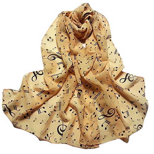 Preisvergleich Produktbild Internet Lady Musical Hinweis Chiffon Neck Scarf Schal Muffler Damenschals (Beige)