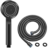 Mayaglory 5 Fonksiyonlu Ayarlanabilir Y&uuml;ksek Basın&ccedil;lı Masaj Etkili Duş Seti, Turbo Fan Lite Duş Seti Black