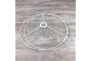 VIIAN Lealoo Set d'Ossature Diamètre 40cm pour Abat-Jour, Grands Anneaux Ronds Epoxy Blanc, pour Douille diam 40mm E27
