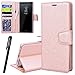 Produktbild WE LOVE CASE Samsung Note 8 Hülle Wallet Im Retro Style Muster Galaxy Note 8 Lederhülle Rose Gold Handyhülle Flip Case Hülle Leder Klappbar Tasche Elegant Backcover PU Intern TPU Silikon Weiche Handycover Stoßfest Bumper Dünn Brieftasche Schutzhülle Karten mit Magnet Hüllen Protective Bookstyle Standfunktion und Stylus Pen Anti-Kratz für Samsung Galaxy Note 8 2017 (5,7")