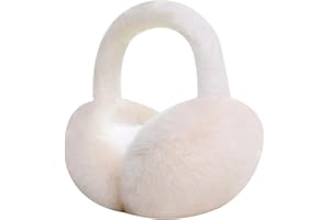 RYTEJFES Orejeras Hombre Mujer Cálido Winter Earmuffs Ajustable Pelo Plegable Calentador de Orejas Accesorio de Invierno Sleeping Invierno Orejeras de Lana Frio Blancas Orejeras