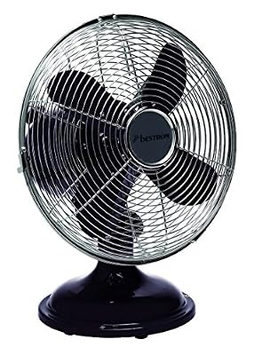 Bestron DFT25Z Climate Control Summer Ventilateur de Table Retro Noir