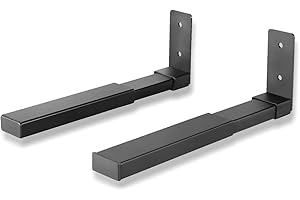 Suptek Supporti a Doppia Staffa per Montaggio a Parete per Diffusori a Canale Centrale, Supporto fino a 13kg, Regolazione Estensione Braccio da 178 a 290mm, Nero SPLK201