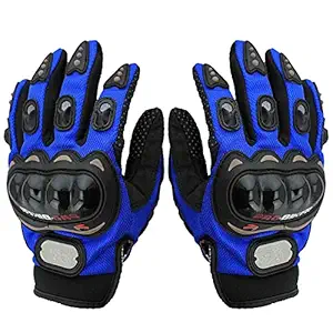 THE GRAND - Biker Gloves for Motor Cycle Bike Outdoor Sports Bicycle Cycling Racing Driving Riding - Full Finger Black Color