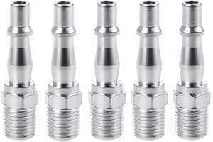 Crozgan 5pcs Air Line Hose Fitting Connector,Quick Release 1/4 Male Thread,Hose Pipe Airline Connector Couplings(FT10) for Air Guns, Compressors, Automotive