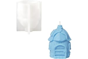 BOOWAN NICOLE Miniature Fairy House Silicone Candle Moulds,Mushroom House Candle Moulds for Candle Making
