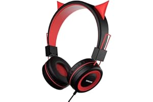 Simjar Demon Kids Headphones for Halloween/School, Wired Boys/Girls Foldable Headphones with Adjustable Headband, 3.5 MM Jack for Online Learning/Travel/Tablet/iPad/Computer