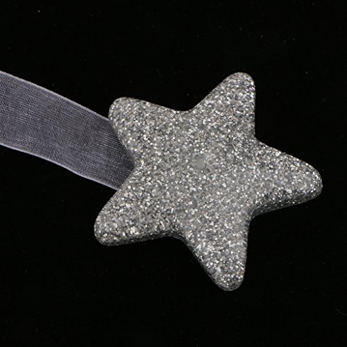 MagiDeal Ein Paar Magnet Raffhalter Vorhang Clip für Wohnzimmer Vorhang Gardine , Stern Form – Silber - 4