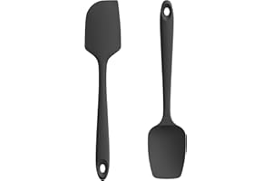 ‎U-TASTE U-Taste Silikonowa szpatułka 2-częściowy zestaw: 315℃, odporna na wysokie temperatury, nieprzywierająca, elastyczna, bezszwowa łopatka do ciasta, pieczenie, gotowanie, silikonowa łyżka, szpatułka z