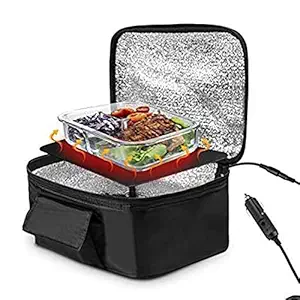 Car Oven Box, Car Food Warmer Car Microwave Oven 90W 11.0x7.9x4.7inch with Lighter for Family Gathering for Camping for Trip for Picnic