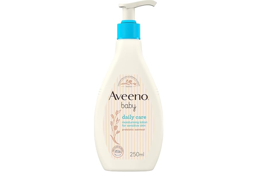 Aveeno Baby Daily Care Moisturising Lotion (1 x 250ml), Fast-Absorbing Face and Body Baby Lotion with Prebiotic Colloidal Oatmeal, Protects & Moisturises Skin For 24 Hours, For Sensitive Skin
