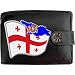 Produktbild Georgien Flagge KLASSEK Herren Geldbörse Portemonnaie Brieftasche georgisch Wappen aus echtem Leder schwarz Sak'art'velo Geschenk Präsent Mit Metallbox