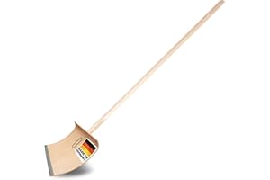 SHW-FIRE | Schneeschieber mit 50cm Schaufel und 150 cm Ovalstiel, Schaufel mit 5-Fach verleimtem Sperrholz mit Aluminium-Schutzkante Premium Schneeschaufel mit Buchenholzstiel | Made in Germany