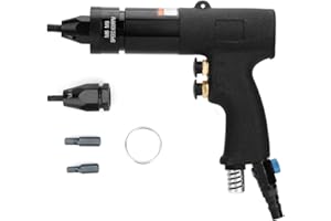 SHARAINN Pistola per rivettatura pneumatica, KP-739A/KP-740A Pistola per rivetti ad aria Tirare il dado Rivettatrice ad aria automatica Dado Strumento pistola con dado Mandrino e gancio (90PSI)(M6/M8)