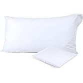CASTUWORLD Waterproof Pillowcase, Anti-Dust, 50% Cotton and 50% Polyester. Side Zip. Breathable, Hygienic Protective Soft Was