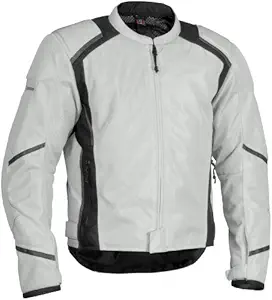 Firstgear Mesh-Tex Men's Motorcycle Riding Jacket (Silver, Medium)