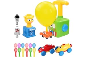 SHAVINGFUN Power Balloon Car Toy for Kids, Balloon Launcher & Powered Car Toy Set, Inertia Balloon Racers Aerodynamic Cars Toys, Preschool Educational Science Toys with Manual Balloon Pump