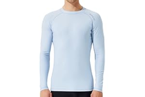 SURFEASY Rashguard Uomo Manica Lunga Protezione solare Rash Vest Men, Rash Guard Shirt Per Surf Nuoto Pesca Escursioni