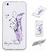 Produktbild Huawei P10 Lite Hülle mit Handy Halter Ring, E-Unicorn Handyhülle Huawei P10 Lite Hülle Transparent mit Muster 3D Feder Silikon Durchsichtig Tasche Ultra Slim Dünn TPU Bumper Schutzhülle Stoßfest Zubehör Set Etui Schale Back Case Cover Rückseite + Universelle Finger-Halterung Ständer Fingerhalter für Smartphones