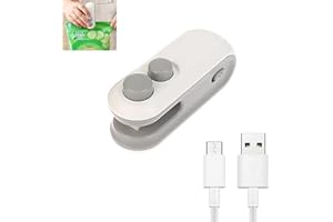 YiYFiT Mini Bag Sealer Rechargeable,Portable 2 in 1 Sealing & Cutting, Mini Snack Bag Sealer Heat Seal USB Handheld Heat Sealer Plastic Bag Sealer for Food Storage