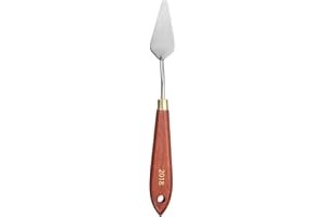 sourcing map Palette Knife Painting Tool 2.36" x 0.98" Stainless Steel Teardrop Blade 8.07" Length Spatula Painting Pallet Knives with Hole Beech Wood Handle for Oil Acrylic Canvas, Red/Silver