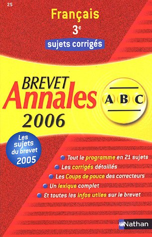 couverture de : Annales Brevet : Français 3e