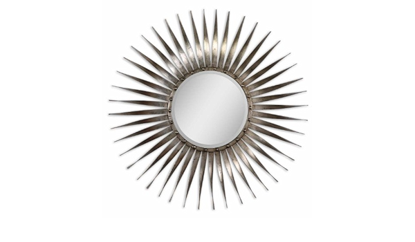 Extra Large Silver Leaf Sunburst Starburst Wall Mirror Amazon Co Uk Home Kitchen