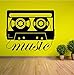 Produktbild Fushoulu 42X36Cm Musik-Art-Wand-Abziehbild-Musik-Kassetten-Wand-Aufkleber-Tonband-Recorder-   Wand-Wandbild-Musik-Spieler-Aufkleber Für Hauptdekor