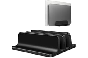 YiYunTE Soporte Vertical Portátil Laptop Stand Soporte para Ordenador Tablet de Aluminio Ancho Ajustable Ahorro de Espacio Combatible con Macbook Portátil Netbook iPad para Oficina Hogar Escritorio