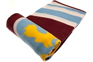 Aston Villa FC Forever Collectibles Crested Fleece Blanket Throw Pulse Gift Present, Multicoloured, 120Cm X 150Cm