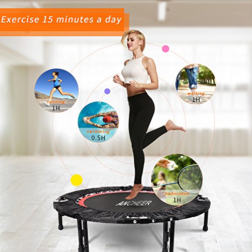 Ancheer Trampolin, Indoor Trampolin mit Haltegriff, Ideal für Fitness Heimtraining - 6