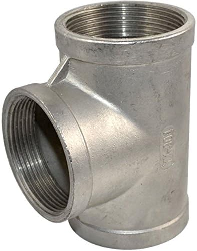 T Shaped Thread 3 Way Equal Tee Coupling SS 304 2" NPT Female Adapter Pipe Fitting