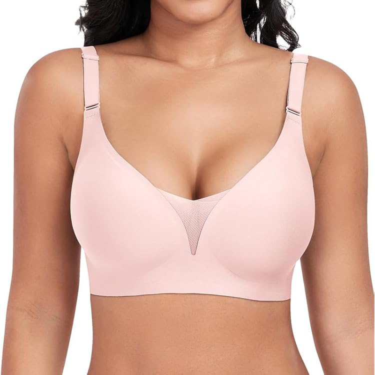 Soutien-gorge Sans Armatures Crewhpo Push-up Col V Grande Taille  Rembourré Sans Coutures