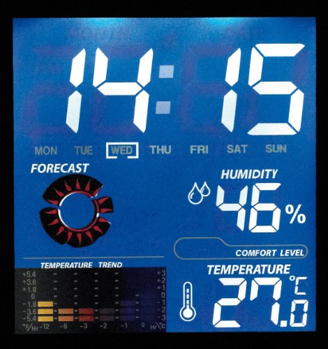 infactory Portable Design-Wetterstation mit Wettervorhersage & Wecker - 3