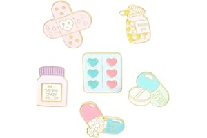 CHICHENGNIAN Spilla smaltata a forma di mini cuore per medicina in stile cartone animato, a forma di bottiglia, per medici e infermieri, Lega di acciaio