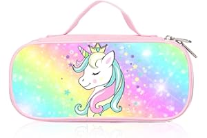 FISAPBXC Boîte à Papeterie Étudiante,Boite Papeterie,Trousse Licorne Enfant,Trousse à Crayons à Fermeture Éclair,Étui à Crayons,Boîte à Papeterie,Ustensiles d'Apprentissage Trousse à Crayons