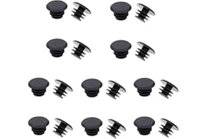 Amindz 20 Piezas Tapones de Extremo de Bicicleta,10 Pares Manillar Final Tapones de plástico,Negro Tapas de Extremo de Barra de Manillar,Tapones de Agarre para Bicicleta de montaña